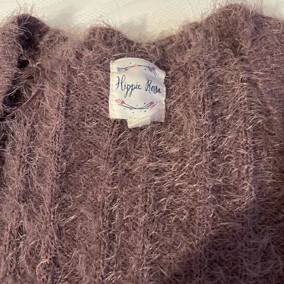 Hippie Rose Lilac Fuzzy Cardigan - Picture 3 of 5